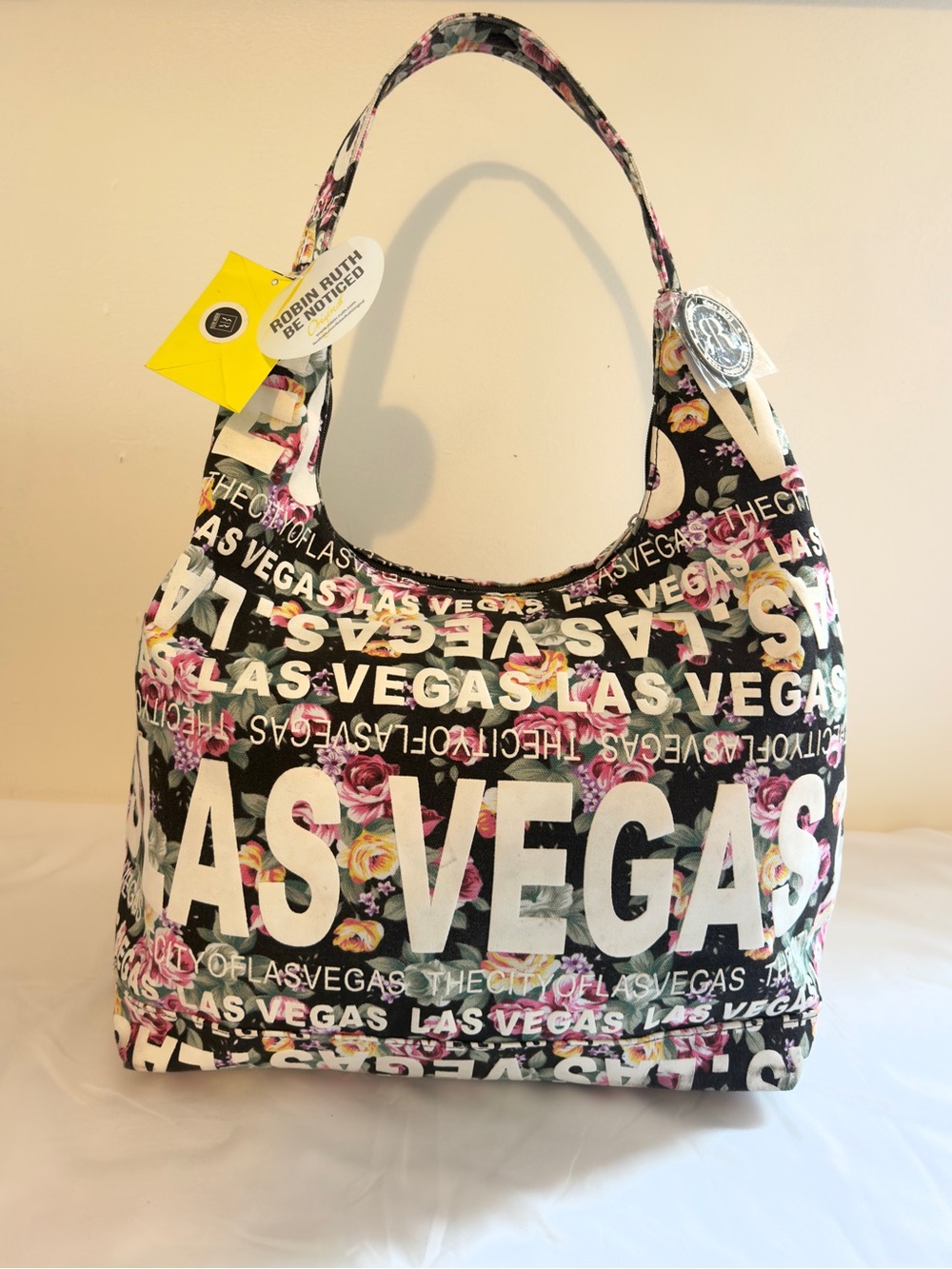 Robin Ruth Black Floral 'LAS VEGAS' Shoulder Bag - Picture 4 of 8